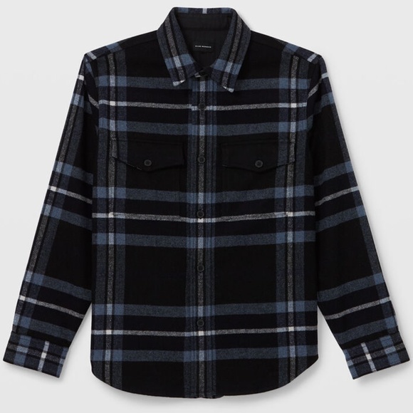 Long Sleeve Cozy Plaid Overshirt - New With Tags - NEVER WORN - Black - Picture 5 of 5